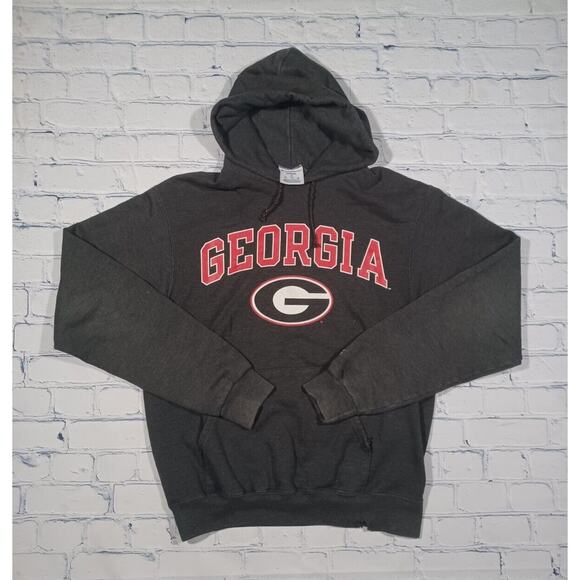 Georgia‎ Bulldogs Hoodie Mens S Gray Champion Eco Fleece Pullover - Picture 1 of 4